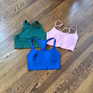 Aerie BUNDLE of Women's Green, Pink, and Blue Sports Bras, small